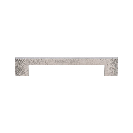 High quality image of the Heritage Brass Door Pull Handle Metro Hammered Design 305mm Satin Nickel Finish
 | Sku. V1395-305-SN | Trade Door Handles
