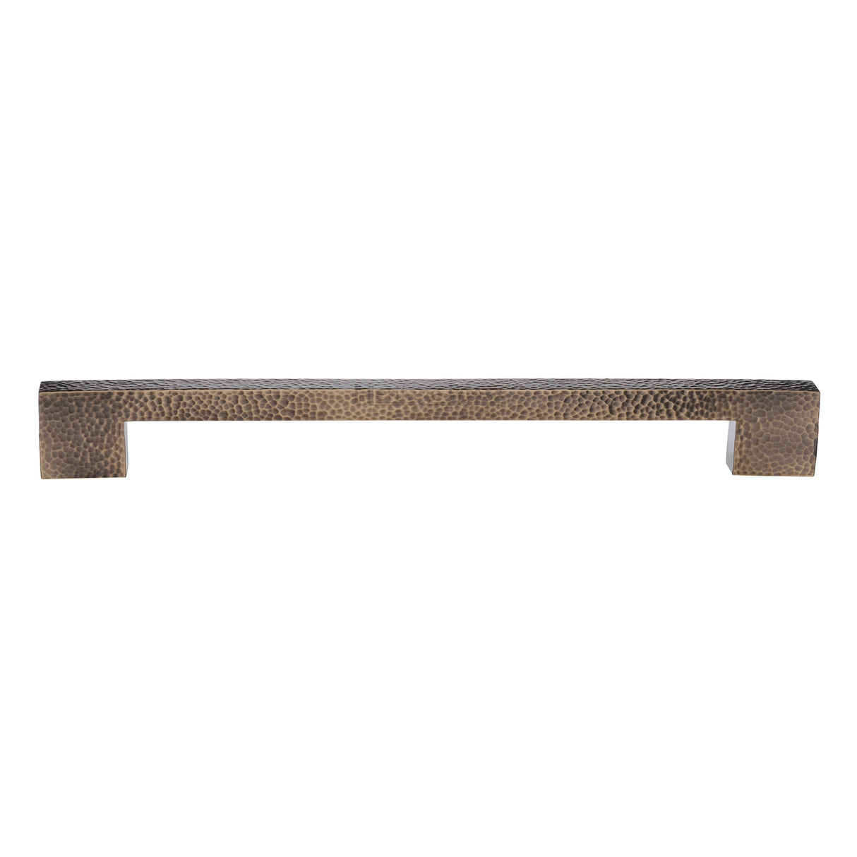 High quality image of the Heritage Brass Door Pull Handle Metro Hammered Design 457mm Antique Brass Finish
 | Sku. V1395-457-AT | Trade Door Handles