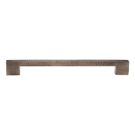 High quality image of the Heritage Brass Door Pull Handle Metro Hammered Design 457mm Antique Brass Finish
 | Sku. V1395-457-AT | Trade Door Handles