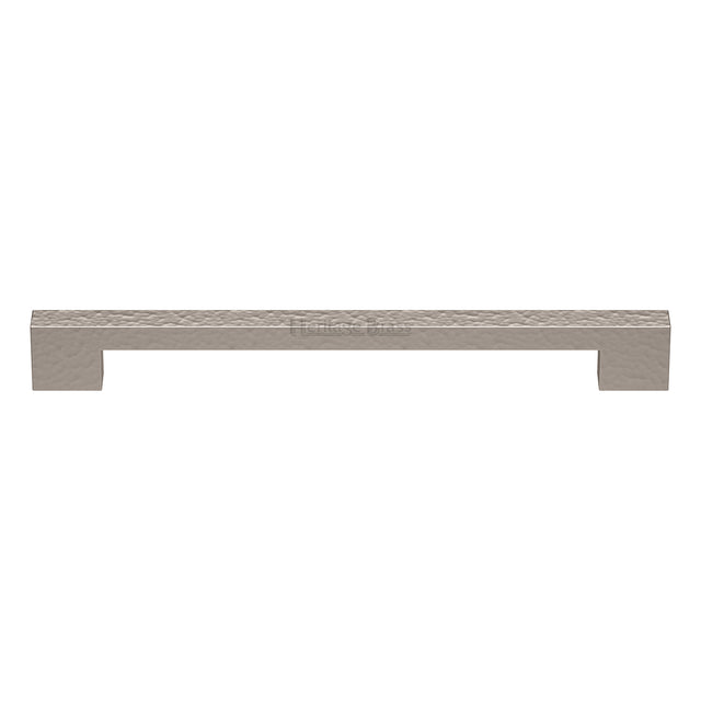 High quality image of the Heritage Brass Door Pull Handle Metro Hammered Design 457mm Satin Nickel Finish
 | Sku. V1395-457-SN | Trade Door Handles