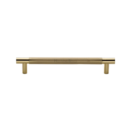 High quality image of the Heritage Brass Appliance Pull Knurled Design 305mm Polished Brass Finish
 | Sku. V1465-305-PB | Trade Door Handles