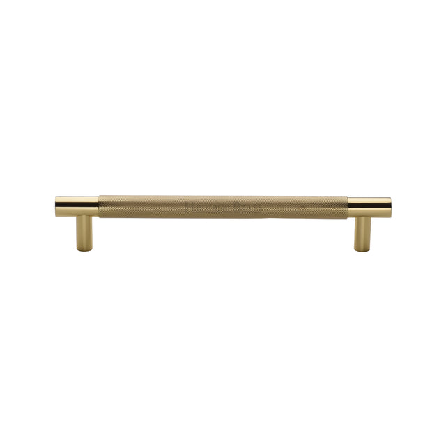 High quality image of the Heritage Brass Appliance Pull Knurled Design 305mm Polished Brass Finish
 | Sku. V1465-305-PB | Trade Door Handles