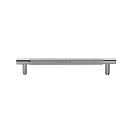 High quality image of the Heritage Brass Appliance Pull Knurled Design 305mm Satin Nickel Finish
 | Sku. V1465-305-SN | Trade Door Handles