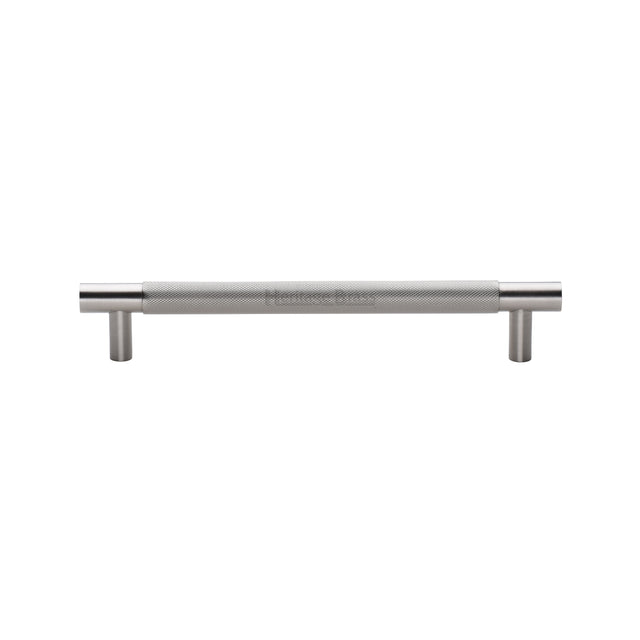 High quality image of the Heritage Brass Appliance Pull Knurled Design 305mm Satin Nickel Finish
 | Sku. V1465-305-SN | Trade Door Handles