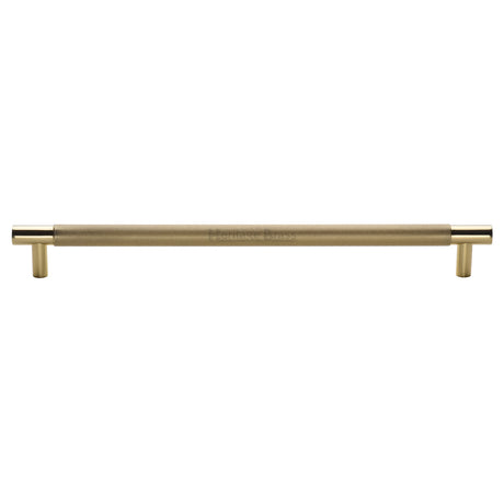 High quality image of the Heritage Brass Appliance Pull Knurled Design 457mm Polished Brass Finish
 | Sku. V1465-457-PB | Trade Door Handles