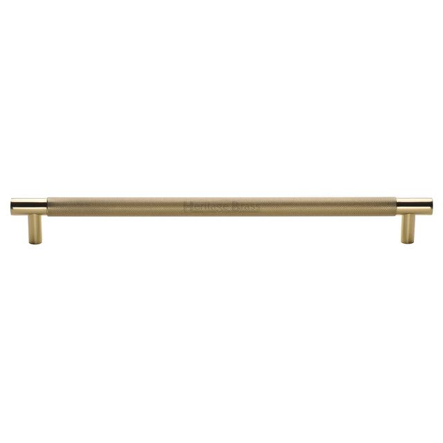 High quality image of the Heritage Brass Appliance Pull Knurled Design 457mm Polished Brass Finish
 | Sku. V1465-457-PB | Trade Door Handles