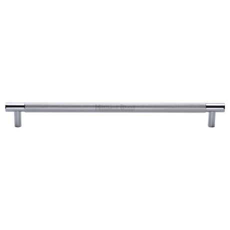 High quality image of the Heritage Brass Appliance Pull Knurled Design 457mm Polished Chrome Finish
 | Sku. V1465-457-PC | Trade Door Handles
