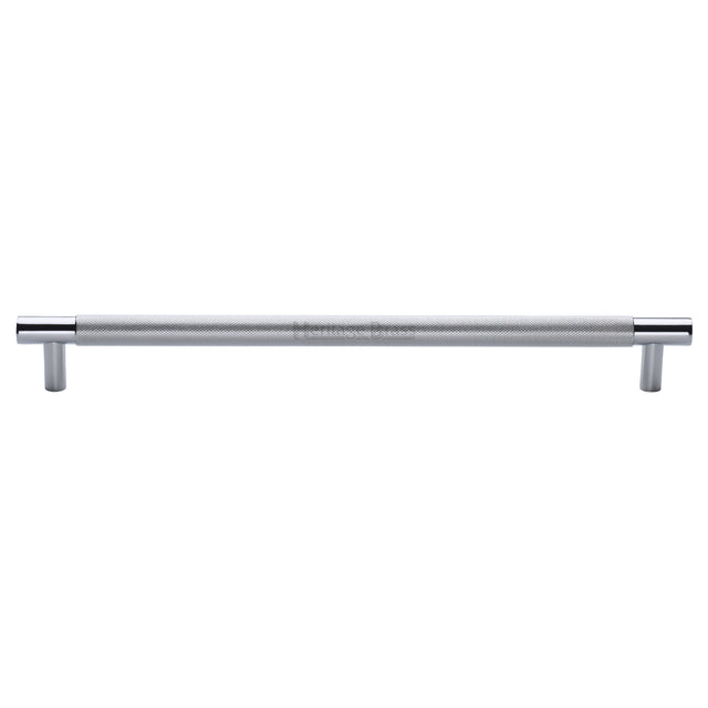 High quality image of the Heritage Brass Appliance Pull Knurled Design 457mm Polished Chrome Finish
 | Sku. V1465-457-PC | Trade Door Handles