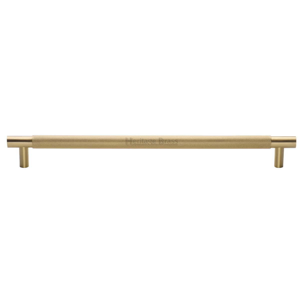 High quality image of the Heritage Brass Appliance Pull Knurled Design 457mm Satin Brass Finish
 | Sku. V1465-457-SB | Trade Door Handles