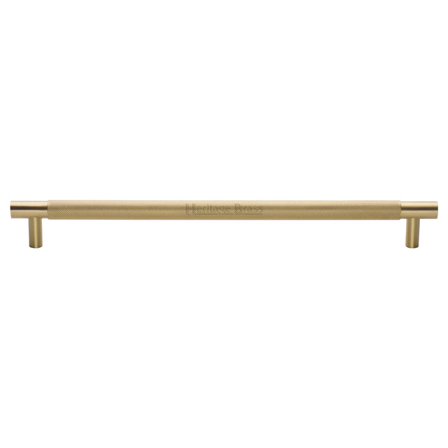 High quality image of the Heritage Brass Appliance Pull Knurled Design 457mm Satin Brass Finish
 | Sku. V1465-457-SB | Trade Door Handles