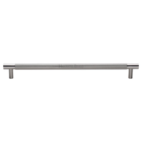 High quality image of the Heritage Brass Appliance Pull Knurled Design 457mm Satin Nickel Finish
 | Sku. V1465-457-SN | Trade Door Handles