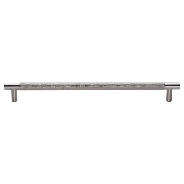 High quality image of the Heritage Brass Appliance Pull Knurled Design 457mm Satin Nickel Finish
 | Sku. V1465-457-SN | Trade Door Handles