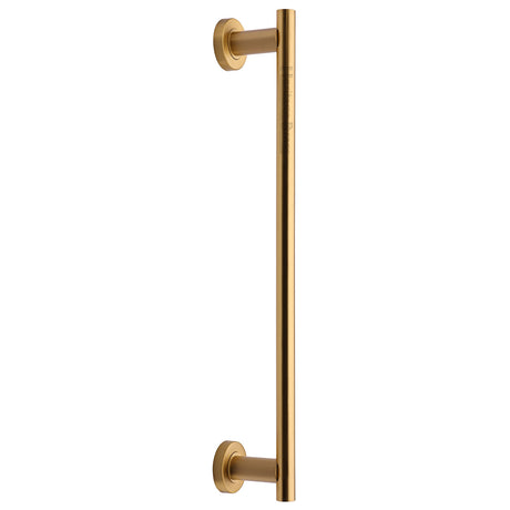 High quality image of the Heritage Brass Classic Door Pull Handle 489mm Satin Brass Finish
 | Sku. v2057-489-sb | Discounted prices available from Trade Door Handles