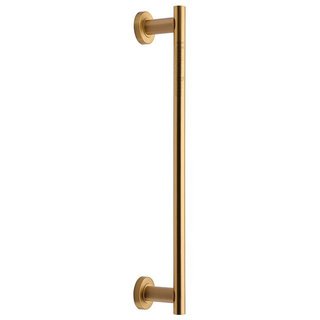 High quality image of the Heritage Brass Classic Door Pull Handle 489mm Satin Brass Finish
 | Sku. v2057-489-sb | Discounted prices available from Trade Door Handles