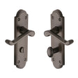 High quality image of the Heritage Brass Door Handle Bathroom Set Meridian Design Matt Bronze Finish | Sku. v330-mb | Discounted prices available from Trade Door Handles