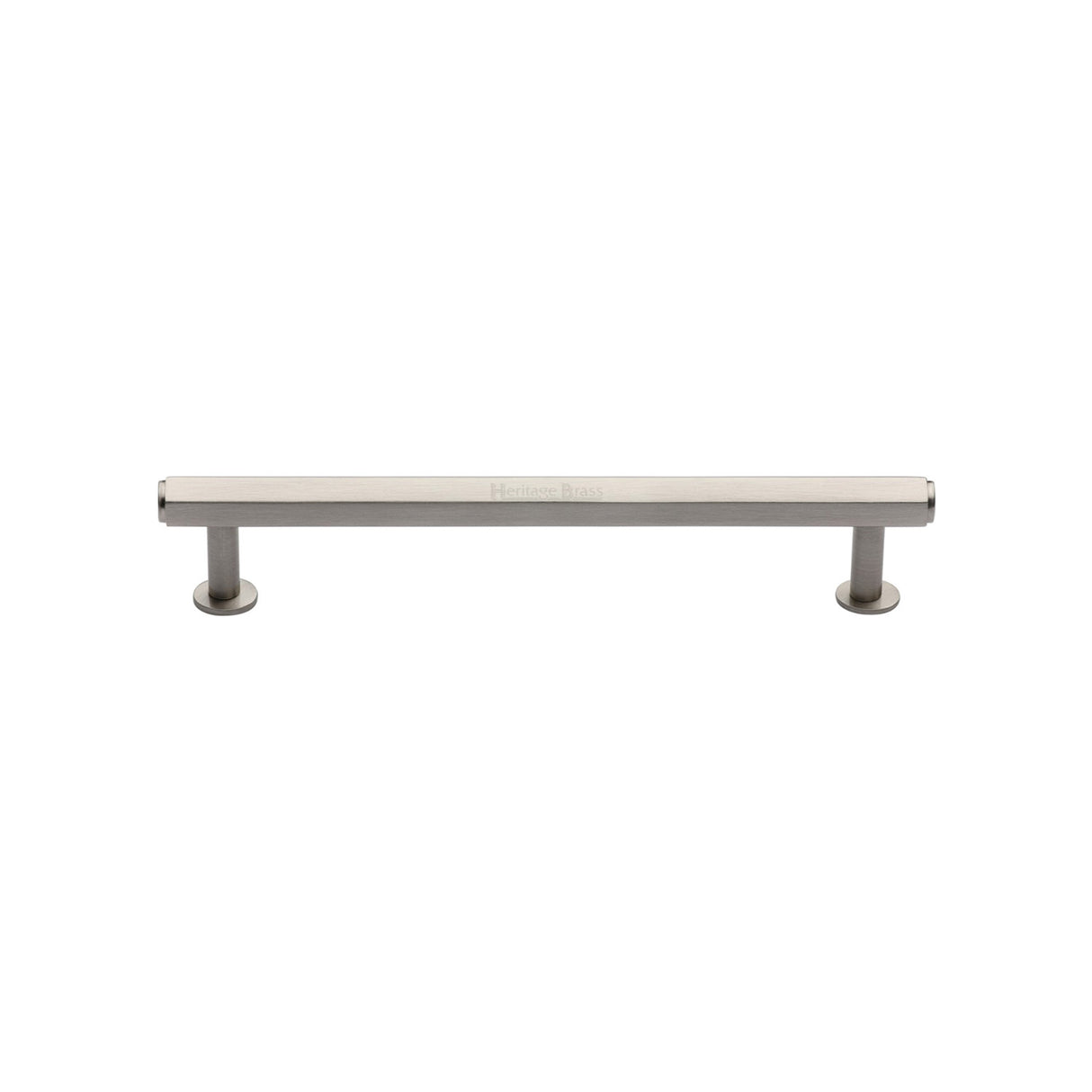 High quality image of the Heritage Brass Cabinet Pull Hexagon Design with 16mm Rose 128mm CTC Satin Nickel Finish | Sku. v4423-128-sn | Discounted prices available from Trade Door Handles