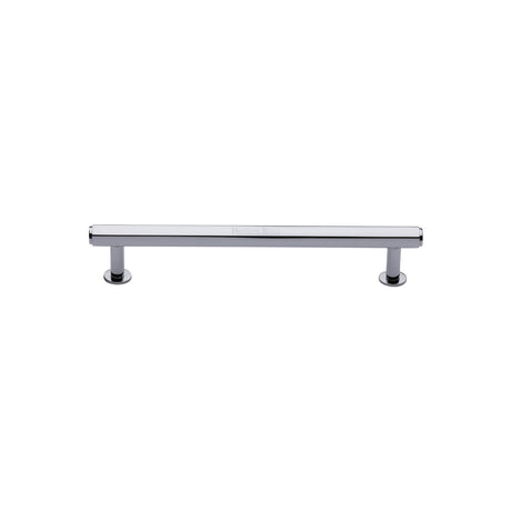 High quality image of the Heritage Brass Cabinet Pull Hexagon Design with 16mm Rose 96mm CTC Polished Chrome Finish | Sku. v4423-96-pc | Discounted prices available from Trade Door Handles