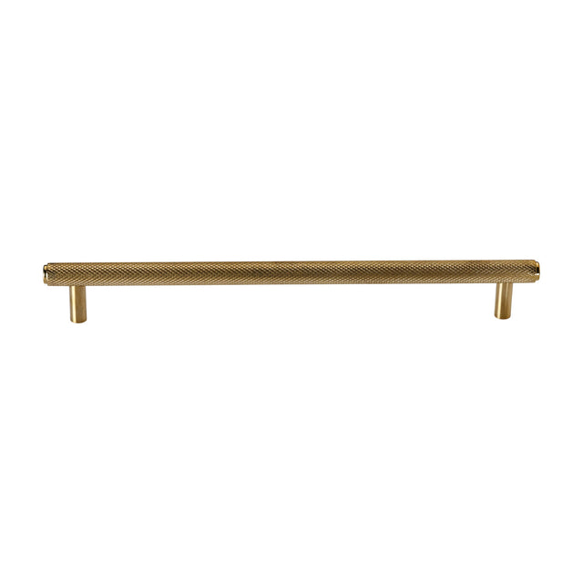 High quality image of Heritage Brass Cabinet Pull Complete Knurl Design 192mm CTC Unlacquered Brass finish | Sku. V4458 254-ULB | available from Trade Door Handles.