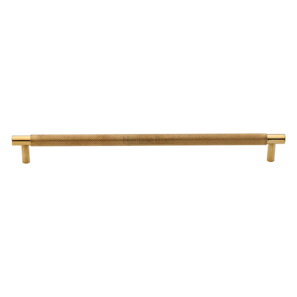 High quality image of Heritage Brass Cabinet Pull Partial Knurl Design 254mm CTC Unlacquered Brass finish | Sku. V4461 96-ULB | available from Trade Door Handles.