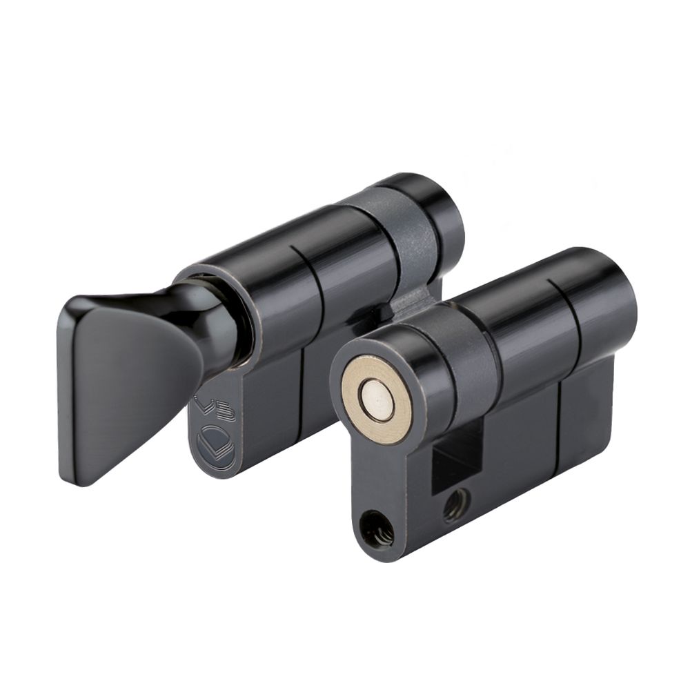 High quality image of the Vier - V5 40mm Euro Single Turn only - Black | Sku. v5ep40stbk | available to order from Trade Door Handles.
