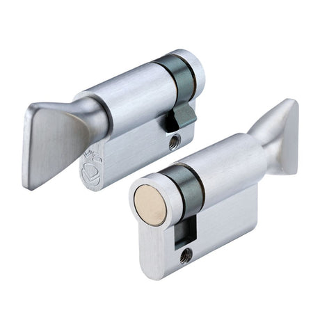 High quality image of the Vier - V5 45mm Euro Single Turn only - Satin Chrome | Sku. v5ep45stsc | available to order from Trade Door Handles.
