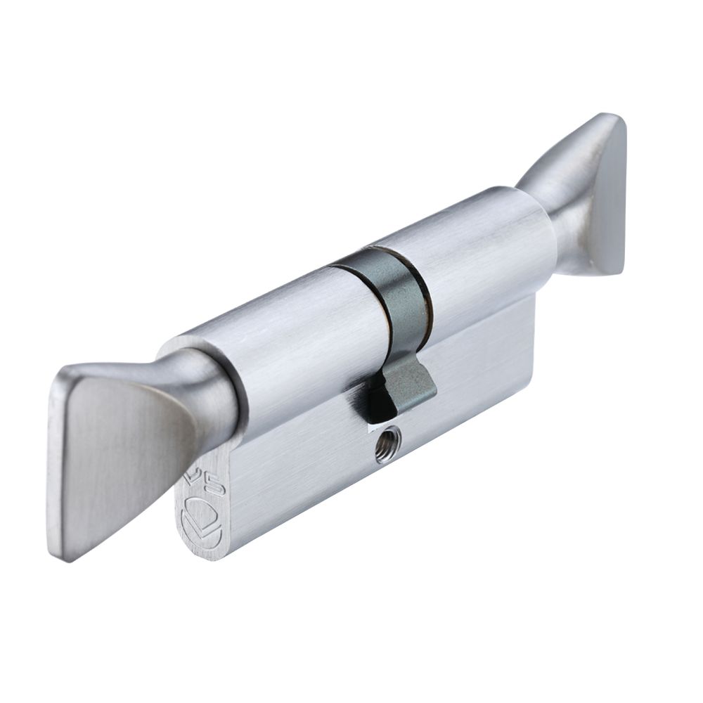 High quality image of the Vier - V5 70mm Euro Double Turn Cylinder - Satin Chrome | Sku. v5ep70ttsc | available to order from Trade Door Handles.