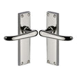 High quality image of the Heritage Brass Door Handle Lever Latch Windsor Design Polished Nickel Finish
 | Sku. v713-pnf | Discounted prices available from Trade Door Handles