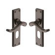High quality image of the Heritage Brass Door Handle for Oval Profile Plate Bedford Design Matt Bronze Finish | Sku. v805-mb | Discounted prices available from Trade Door Handles