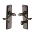 High quality image of the Heritage Brass Door Handle for Bathroom Bedford Design Matt Bronze Finish | Sku. v815-mb | Discounted prices available from Trade Door Handles