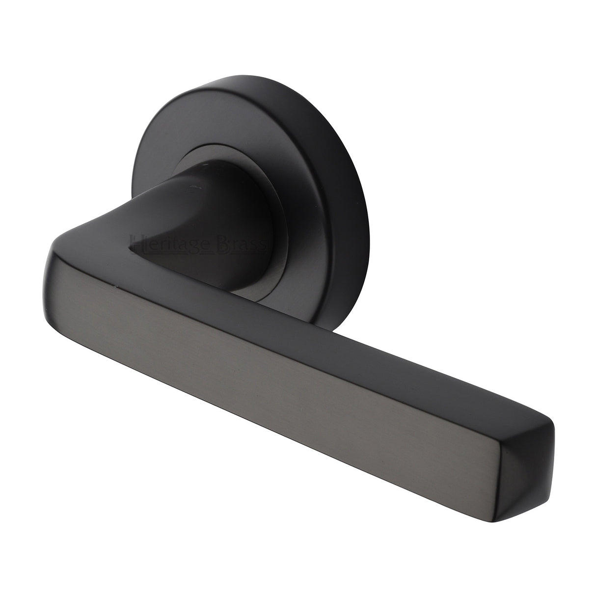 High quality image of the Heritage Brass Alessa Door Handle on Round Rose Matt Bronze Finish | Sku. v8300-mb | Discounted prices available from Trade Door Handles