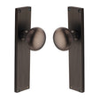 High quality image of the Heritage Brass Mortice Knob on Reeded Latch Plate Victoria Design Matt Bronze Finish
 | Sku. v9210-mb | Discounted prices available from Trade Door Handles