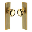 High quality image of the Heritage Brass Mortice Knob on Reeded Latch Plate Victoria Design Polished Brass Finish
 | Sku. v9210-pb | Discounted prices available from Trade Door Handles