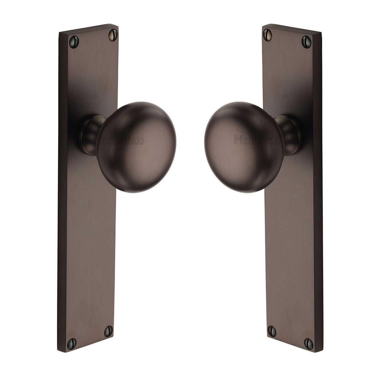 High quality image of the Heritage Brass Mortice Knob on Latch Plate Victoria Design Matt Bronze Finish
 | Sku. v9410-mb | Discounted prices available from Trade Door Handles