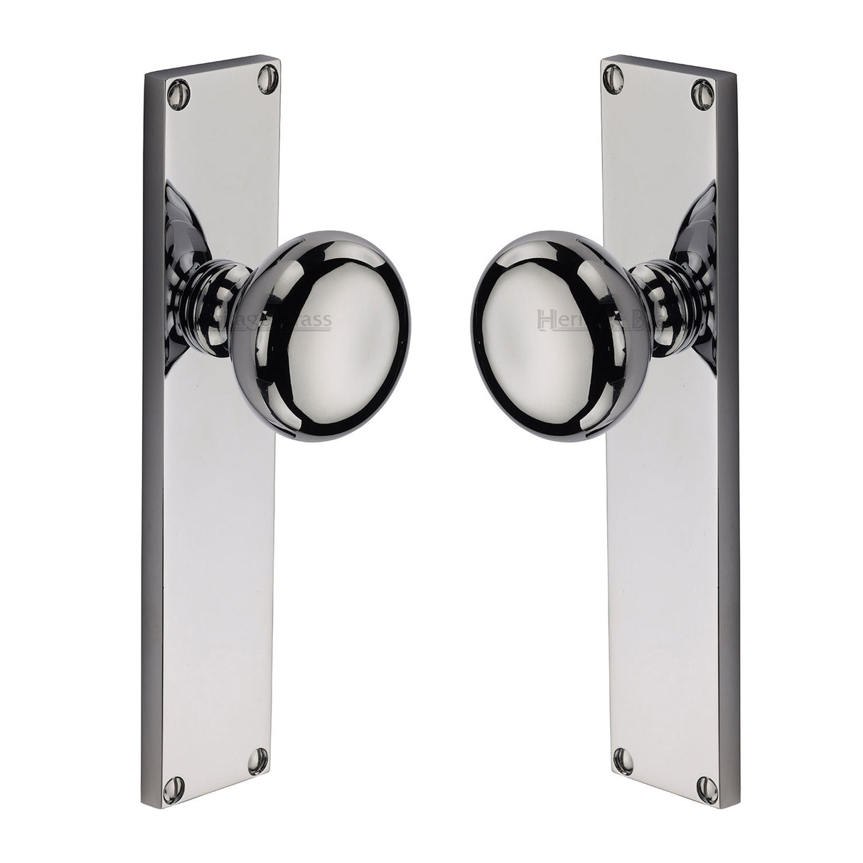 Heritage Brass Door Furniture Polished Chrome / Mortice Knobs Heritage Brass Mortice Knob on Latch Plate Victoria Design Polished Chrome finish