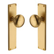 High quality image of the Heritage Brass Mortice Knob on Latch Plate Victoria Design Satin Brass Finish
 | Sku. v9410-sb | Discounted prices available from Trade Door Handles