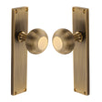 High quality image of the Heritage Brass Mortice Knob on Reeded Latch Plate Beehive Design Antique Brass Finish
 | Sku. v9510-at | Discounted prices available from Trade Door Handles