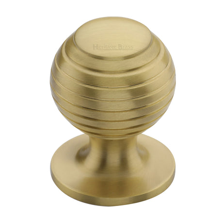 High quality image of the Heritage Brass Cabinet Knob Beehive Design 38mm Satin Brass Finish | Sku. v976-38-sb | Discounted prices available from Trade Door Handles