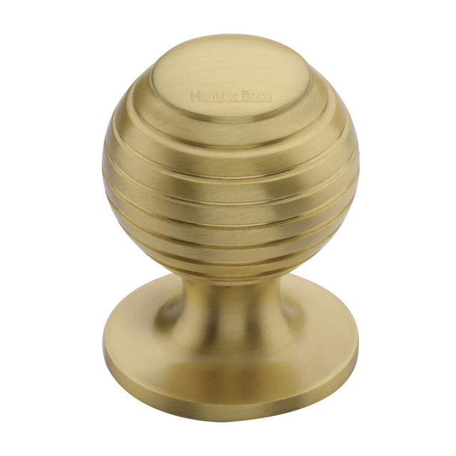 High quality image of the Heritage Brass Cabinet Knob Beehive Design 38mm Satin Brass Finish | Sku. v976-38-sb | Discounted prices available from Trade Door Handles