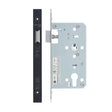 High quality image of the Vier - Din Latch - Backset 60mm - 2 Pc Forend - Square - PCB - Powder Coated Black | Sku. vdl0060-l-pcb | available to order from Trade Door Handles.