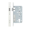 High quality image of the Vier - Din Latch - Backset 60mm - 2 Pc Forend - Square - PCW - Powder Coated White | Sku. vdl0060-l-pcw | available to order from Trade Door Handles.