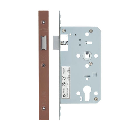 High quality image of the Vier - Din Latch - Backset 60mm - 2 Pc Forend Square - PVD Satin Bronze | Sku. vdl0060-l-pvdbz | available to order from Trade Door Handles.