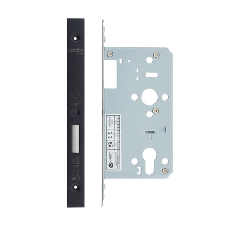 High quality image of the Vier - Din Euro Deadlock- Backset 60mm - 2 Pc Forend - Square - PCB - Powder Coated Black | Sku. vdl0060-pcb | available to order from Trade Door Handles.