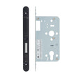High quality image of the Vier - Din Euro Deadlock- Backset 60mm - 2 Pc Forend - Radius - PCB - Powder Coated Black | Sku. vdl0060-r-pcb | available to order from Trade Door Handles.