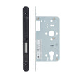 High quality image of the Vier - Din Euro Deadlock- Backset 60mm - 2 Pc Forend - Radius - PVDBLK - PVD Black | Sku. vdl0060-r-pvdblk | available to order from Trade Door Handles.