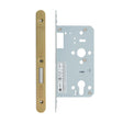 High quality image of the Vier - Din Euro Deadlock- Backset 60mm - 2 Pc Forend - Radius - PVDSB- Satin Brass Effect | Sku. vdl0060-r-pvdsb | available to order from Trade Door Handles.