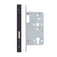 High quality image of the Vier - Din Euro Deadlock- Backset 60mm - 2 Pc Forend - Square - PCB - Single Throw - Black | Sku. vdl0060-st-pcb | available to order from Trade Door Handles.