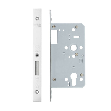High quality image of the Vier - Din Euro Deadlock- Backset 60mm - 2 Pc Forend - Square - Single Throw - Polished Stainless Steel | Sku. vdl0060-st-pss | available to order from Trade Door Handles.