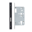 High quality image of the Vier - Din Euro Deadlock- Backset 60mm - 2 Pc Forend - Square - PVDBLK - Single Throw - Black | Sku. vdl0060-st-pvdblk | available to order from Trade Door Handles.