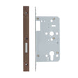 High quality image of the Vier - Din Euro Deadlock- Backset 60mm - 2 Pc Forend Square - Single Throw - PVD Satin Bronze | Sku. vdl0060-st-pvdbz | available to order from Trade Door Handles.