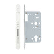 High quality image of the Vier - Din Euro Deadlock- Backset 60mm - 2 Pc Forend - Radius - PCW - Single Throw | Sku. vdl0060-st-r-pcw | available to order from Trade Door Handles.